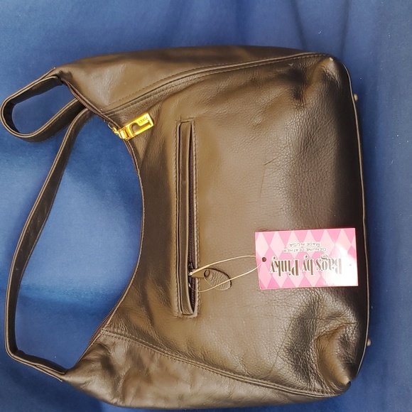 Bags by pinky brown genuine leather handbag new with tags - Picture 2 of 5